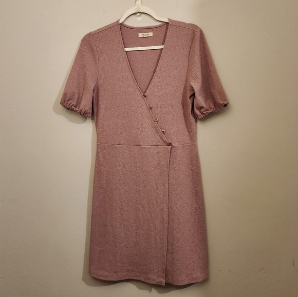 Madewell Cross Button Wrap Dress - Size Small - Lavender - Like New Blush Pink - Picture 4 of 10